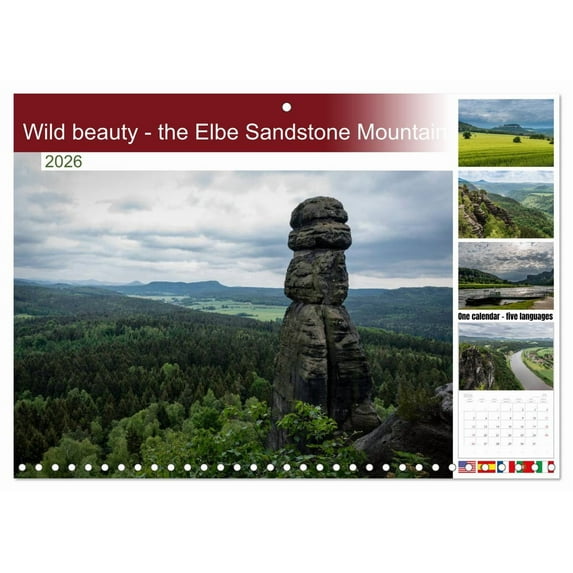 Wild beauty - the Elbe Sandstone Mountains (Monthly Wall Calendar 2026 16.5 x 23.4 (open)), CALVENDO 14 Month Calendar