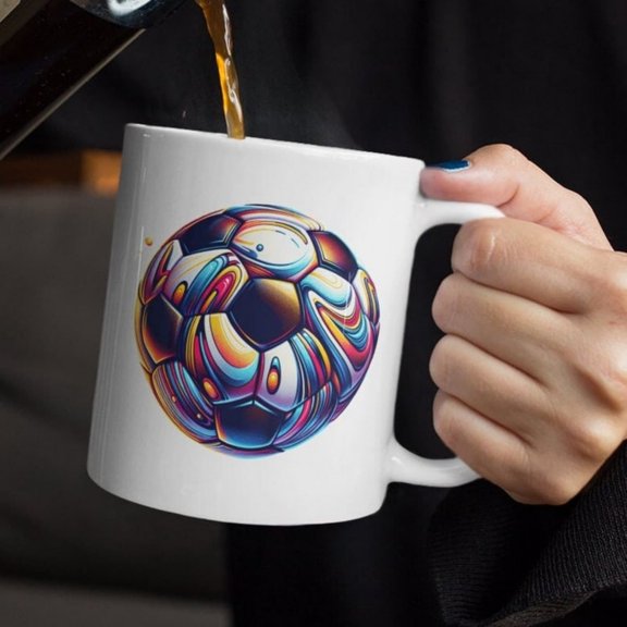 Wild ccer Ball Mug in oz, Neon Colors ccer Ball Mug, ccer Player Mug, ccer Coffee Mug, ccer Lover Mug, Gift ccer Fan.