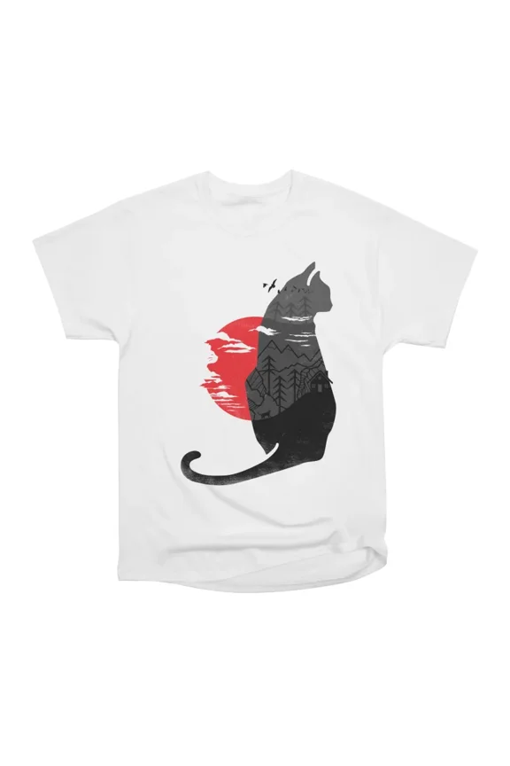Wild is the Cat Japanese Style Sumie T-Shirt Tee Gift For Him Merch For Her Apparel For Fr