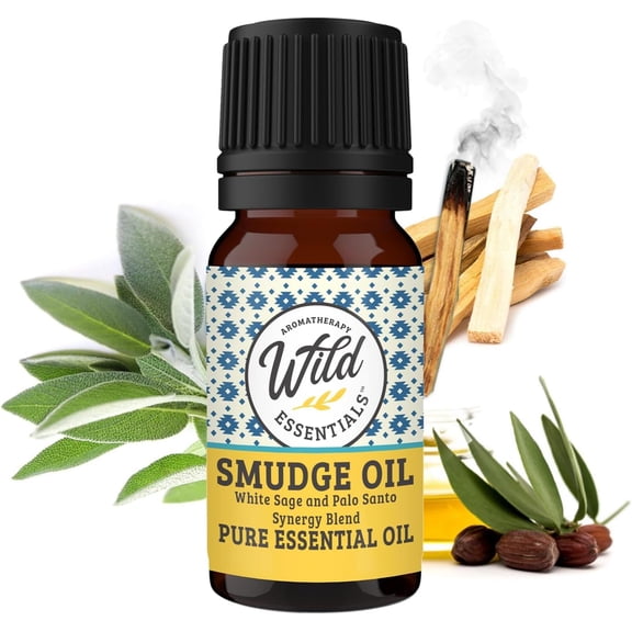 Wild s Smudge Blend 100% Pure White Sage and Palo Santo Oil - 10ml, Premium Grade, Made and Bottled in The , Cleansing, Purifying, Calming