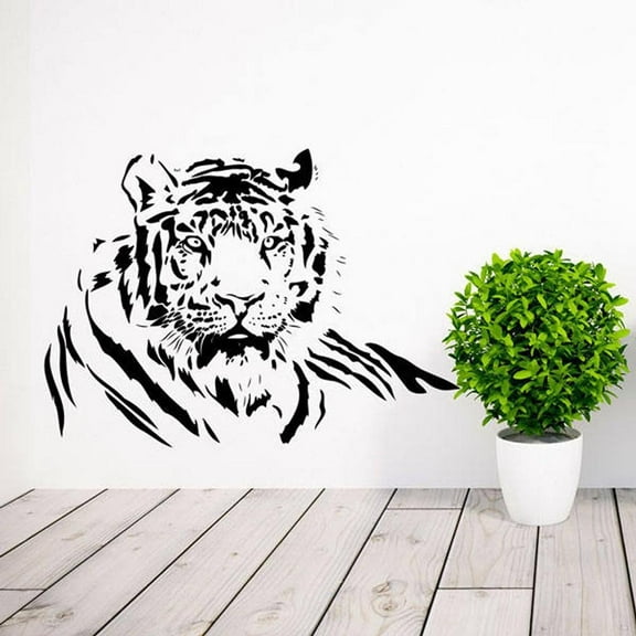 Wild tiger Wall Decal Large Tiger Cat Wild Animal Vinyl Wall Sticker for Living Room Bedroom Lounge Home Decor Accessories 79x57cm