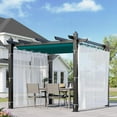 thumbnail image 1 of WildBreak 10 x 10 feet Outdoor Pergola, with Canopy and Side Mesh Screen, Cyan-blue & White, 1 of 7