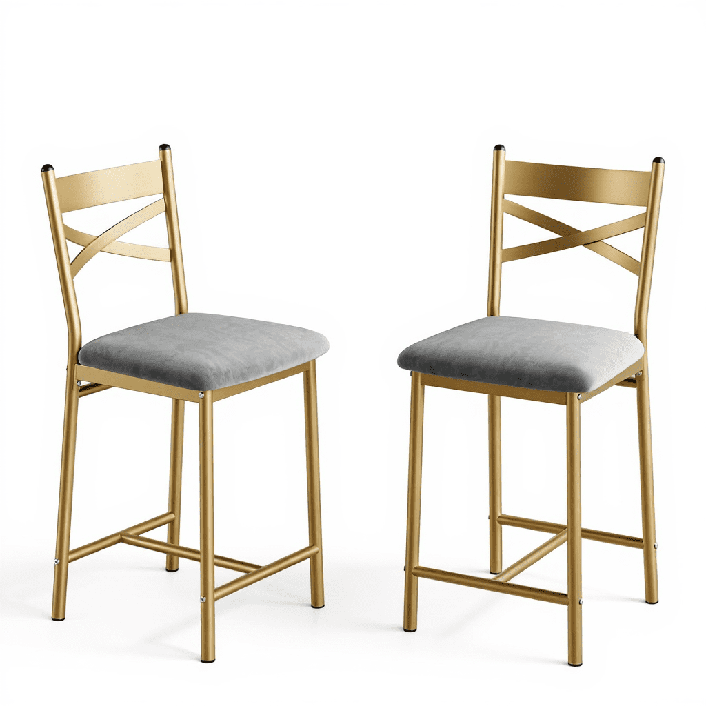 WildBreak 22 inch High Back Bar Stools Set of 2,Upholstered Bar Chairs ...