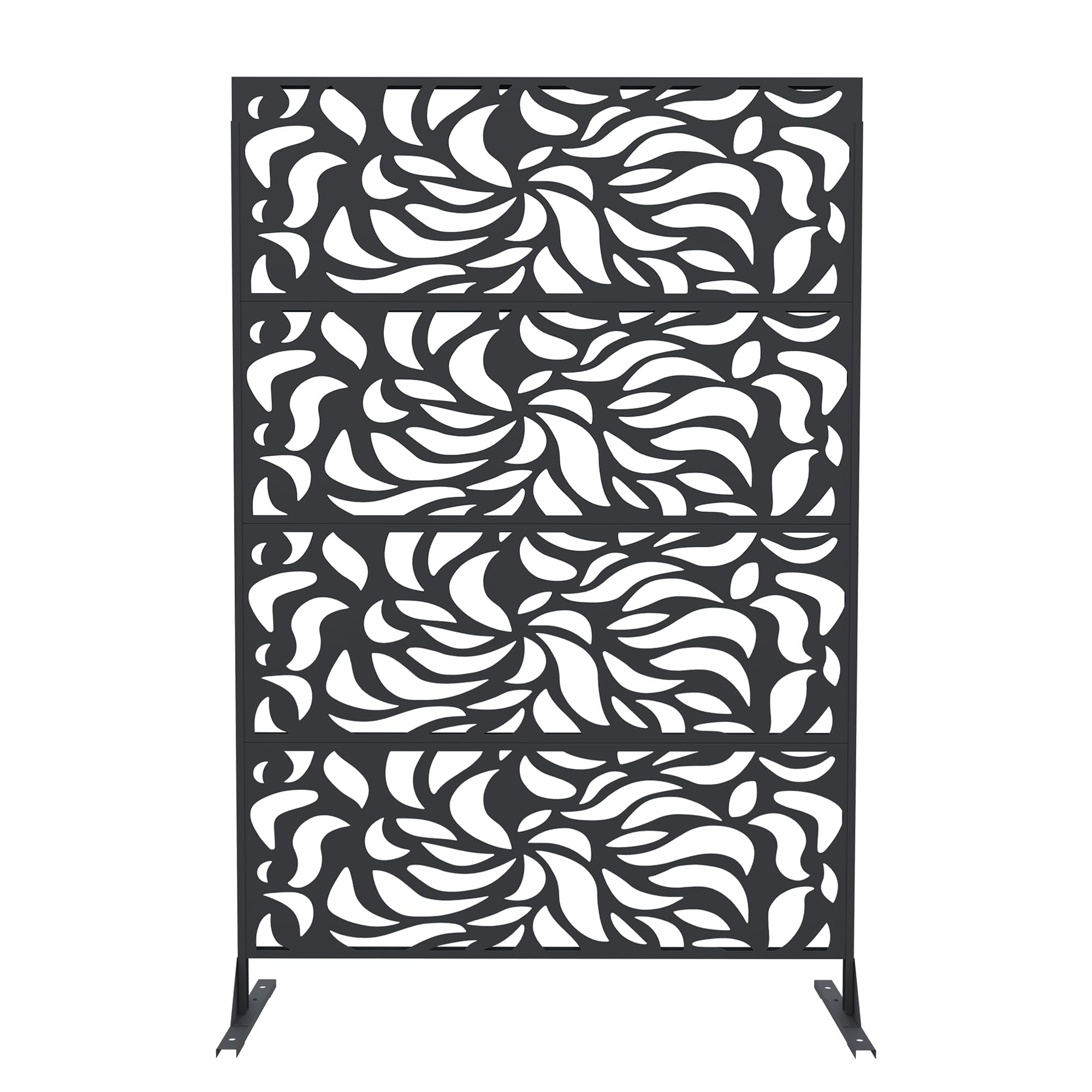 WildBreak 46"x70.9" Metal Privacy Screen - Outdoor Decorative Fence Panel for Garden & Patio,Black