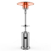 WildBreak 48,000 BTU Patio Heater, Propane Stainless Steel, With Wheels, Silver