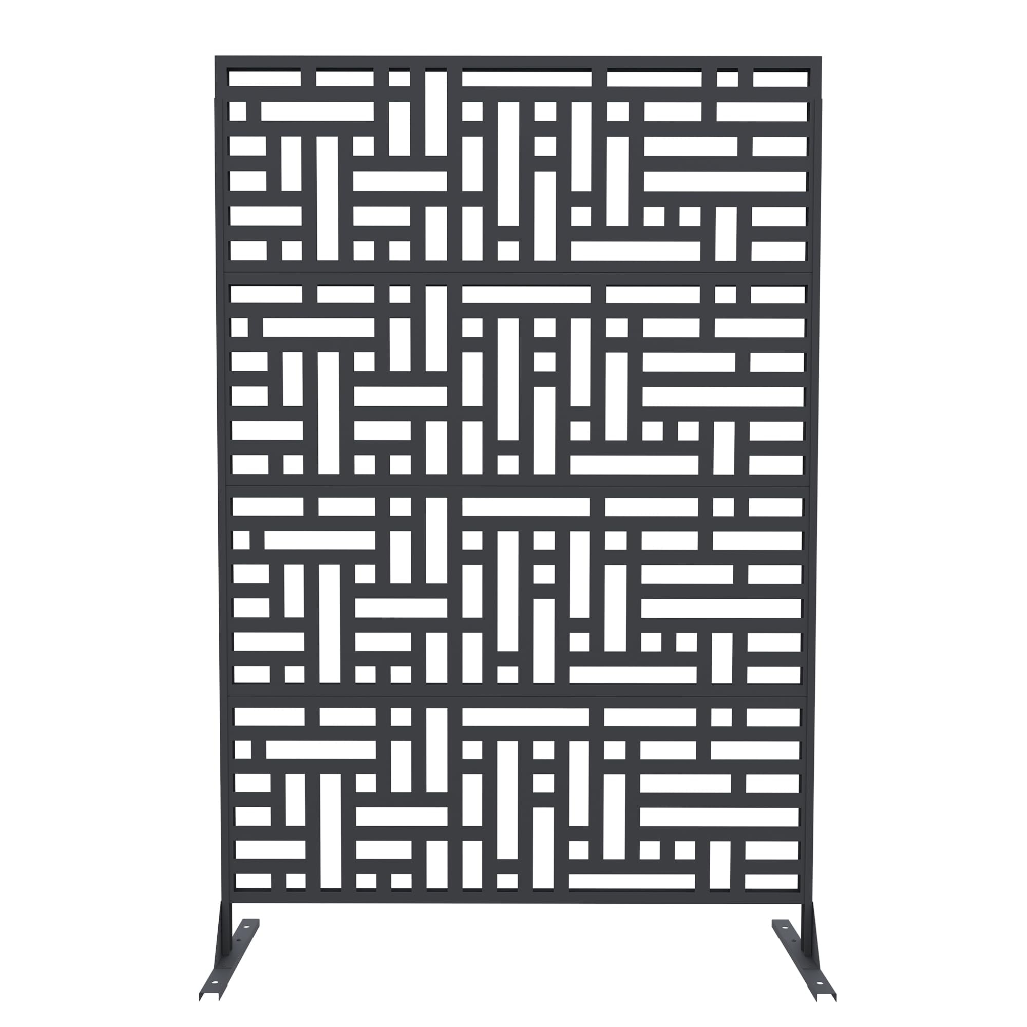 WildBreak 70.9"x46" Metal Privacy Screen - Freestanding Rustproof Outdoor Panel for Patio & Lawn