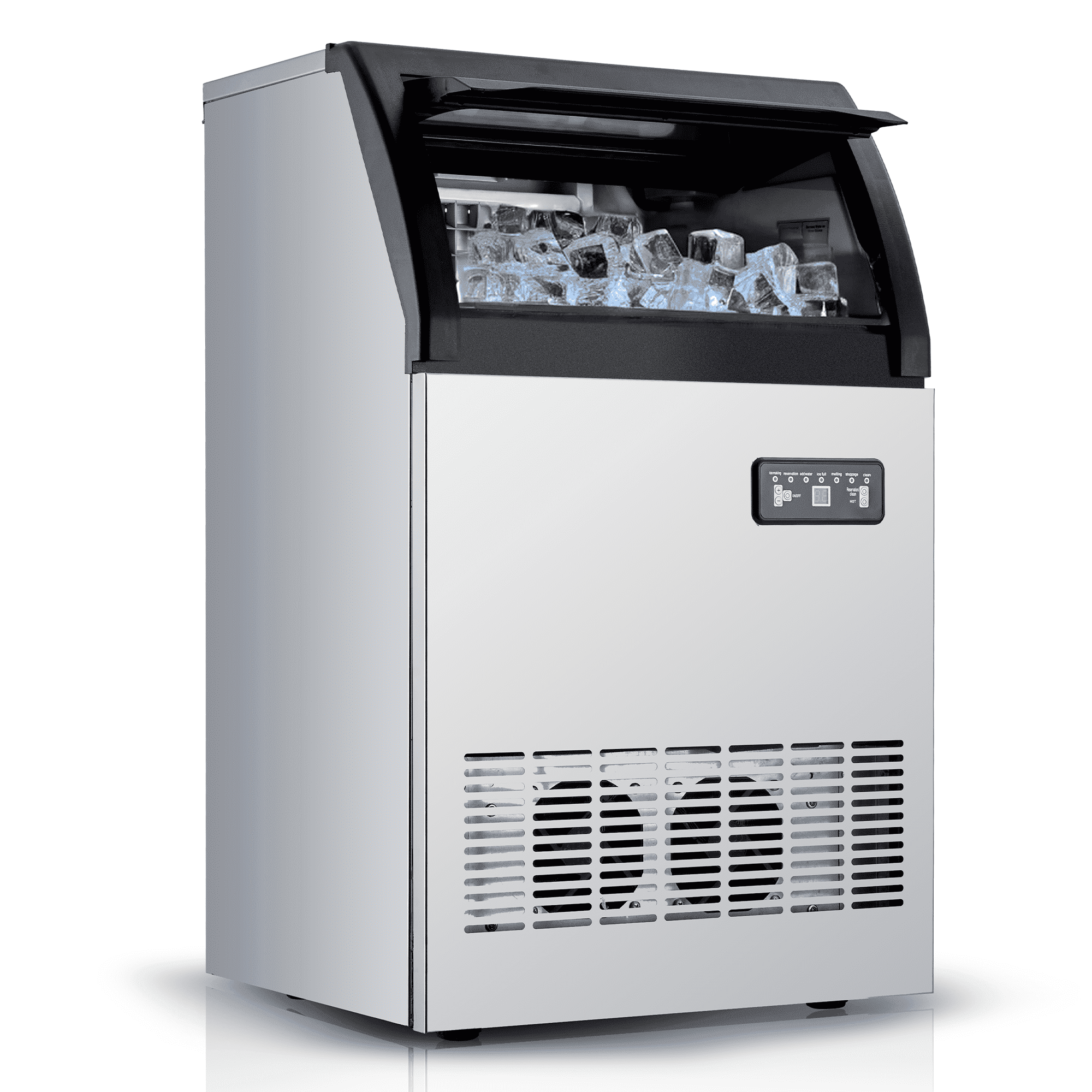 WildBreak Commercial Ice Maker 245W, 100 lbs/ 24H, 33lbs Ice Storage Capacity, 2 Water Inlet Modes