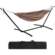 Riedhoff Double Hammock 107.5 x 42.9 x 39.3", for 2-Persons, with Steel Stand, Multicolor