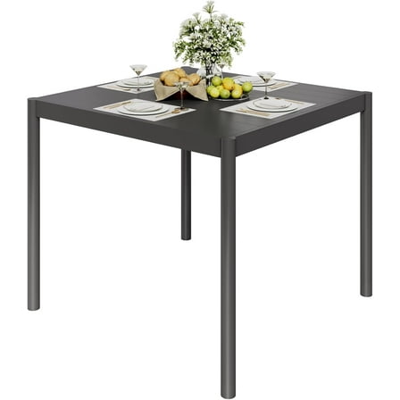 Riedhoff Outdoor Patio Dining Table, 34" x 36" x 29", Rectangle, for 2-4 Person, Dark Gray