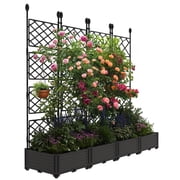 Riedhoff Planter Boxes Set with Trellises, 4 Planter Boxes & 4 Trellises, 65 x 16.2 x 62.99 inch