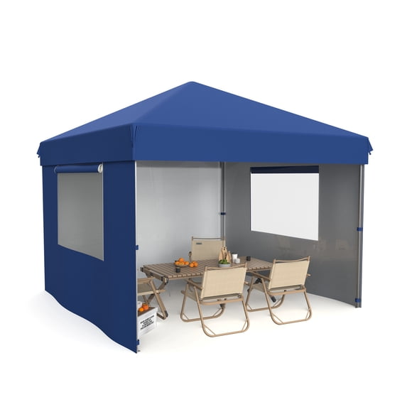 WildBreak Pop-up Canopy Tent, 10 x 10 feet, with 3 Sidewalls, Blue