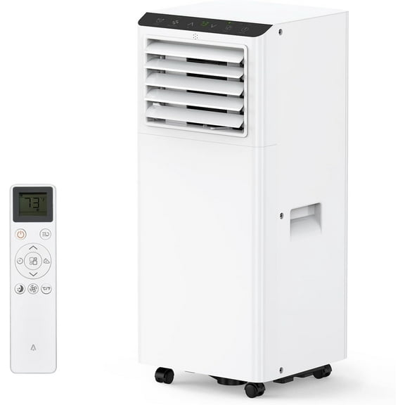 WildBreak Portable 8000 BTU Air Conditioner, 850 Watt, Remote Control, with Four Wheels, White