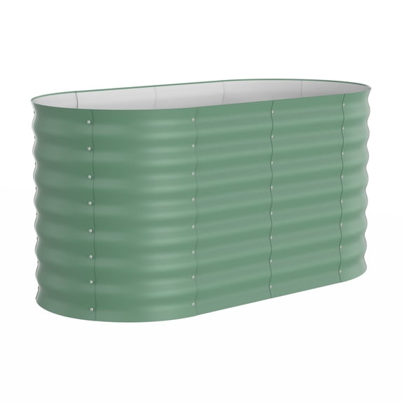 WildBreak Raised Garden Bed 4 x 2 x 2 feet, Galvanized Raised Plant Box, Green