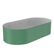 WildBreak Raised Garden Bed 8 x 4 x 2 feet, Galvanized Plant Box, Green