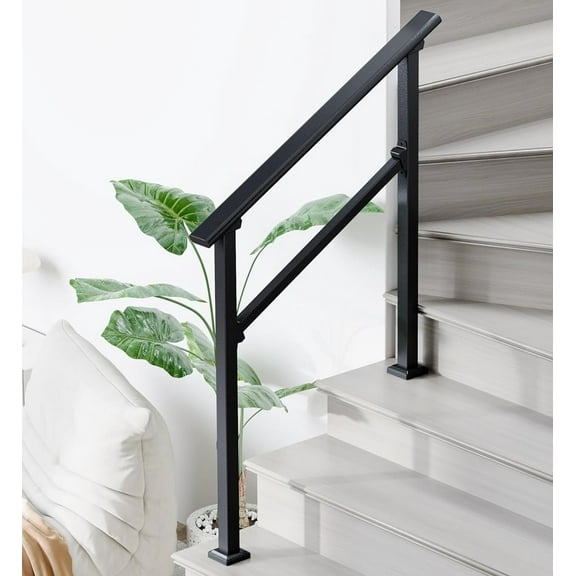 WildBreak Staircase Handrail for 2-3 Step Railing, 36.5 x 36 x 1.1 inch, Black