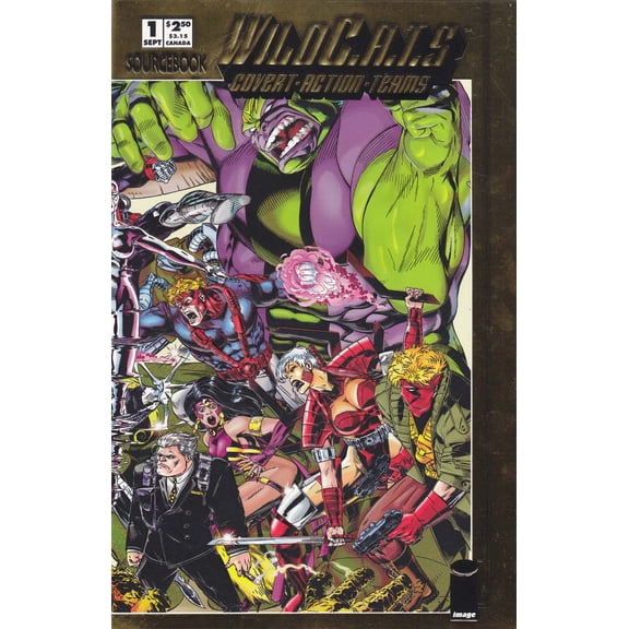 WildC.A.T.S Sourcebook #1 Gold Variant VF ; Image Comic Book
