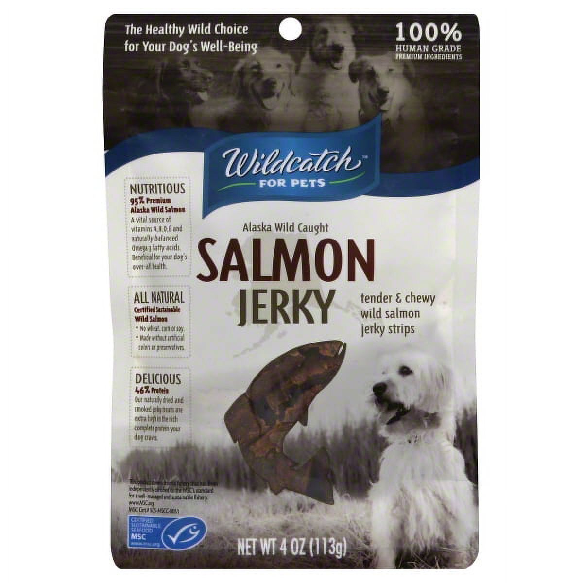 Wildcatch for Pets Jerky Wild Alaska Salmon 4 oz Case of 8