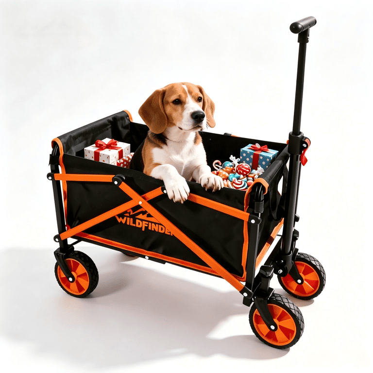 WildFinder Collapsible Small Outdoor Wagon Cart with Adjustable