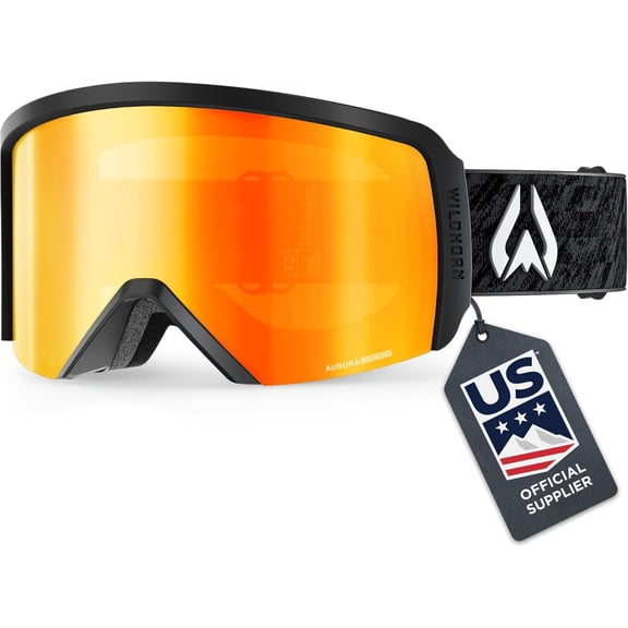 WildHorn Cristo Snow Goggles for Men, Women & Youth, Adult - Stealth-blaze-rb