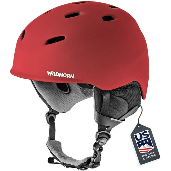 WildHorn Outfitters Drift Snowboard & Ski Helmet - Crimson - Medium