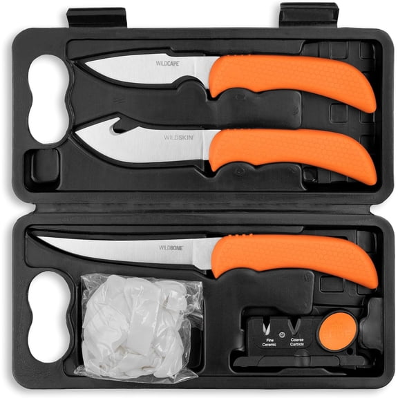 WildLite - 6-Piece Field to Freezer Hunting & Game Processing Knife Set with Gut Hook Blade, Caping Knife - Hunting Knives for Gutting Deer with - Deer & Elk Accessories