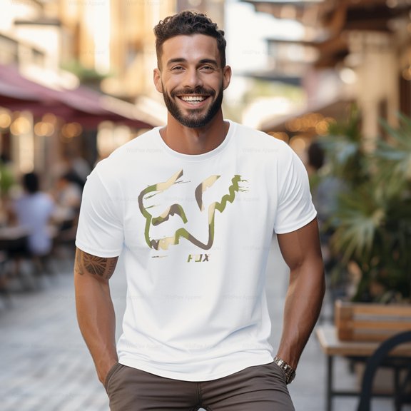 WildPaw Apparel Fox Camo Motocross T-Shirt - Race-Inspired Motocross Tee for Fans, for men & women, up to size 5XL.