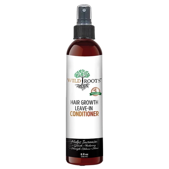 WildRoots Hair Growth Frizz Control Leave-in Conditioner Spray Detangler Unisex All Hair Types (8oz)