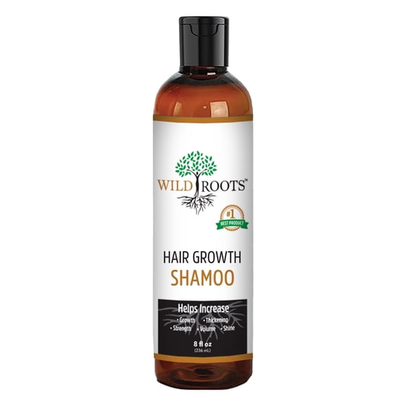 Wild Roots Hair Growth Shampoo for Adults - Boosts Shine, Thickness & Volume, All Hair Types, 8oz