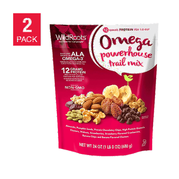 WildRoots Omega Powerhouse Trail Mix 2 Pack, 24 oz Each