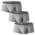 thumbnail image 1 of Men Low Rise Boxer Briefs U Pouch Slim Fit Stretch Trunks, 3 Pack, 1 of 7