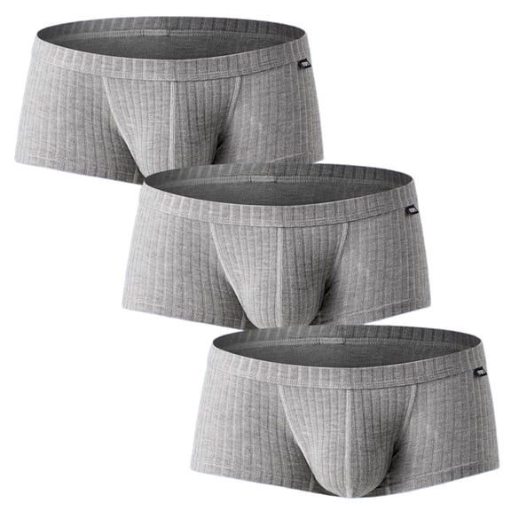Men Low Rise Boxer Briefs U Pouch Slim Fit Stretch Trunks, 3 Pack