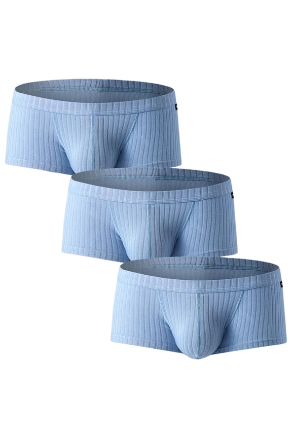 Men Low Rise Boxer Briefs 4-Way Stretch Breathable Moisture 95% Viscose 5% Spandex 3-Pack