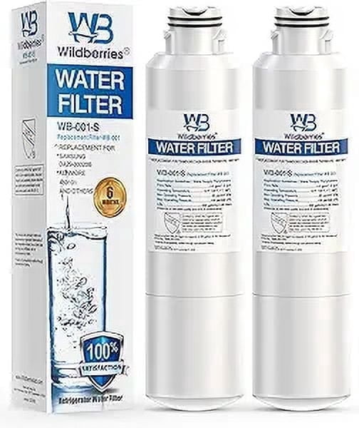 Wildberries DA29-00020B Refrigerator Water Filter Replacement for Samsung DA97-08006A, RS25J500DSR, RF23J9011SG, RF23J9011SR/AA, RF263TEAESG, RS25J500DSG, RF263BEAESR, HAF-CIN/EXP, RF28HFEDBSR, 2pack