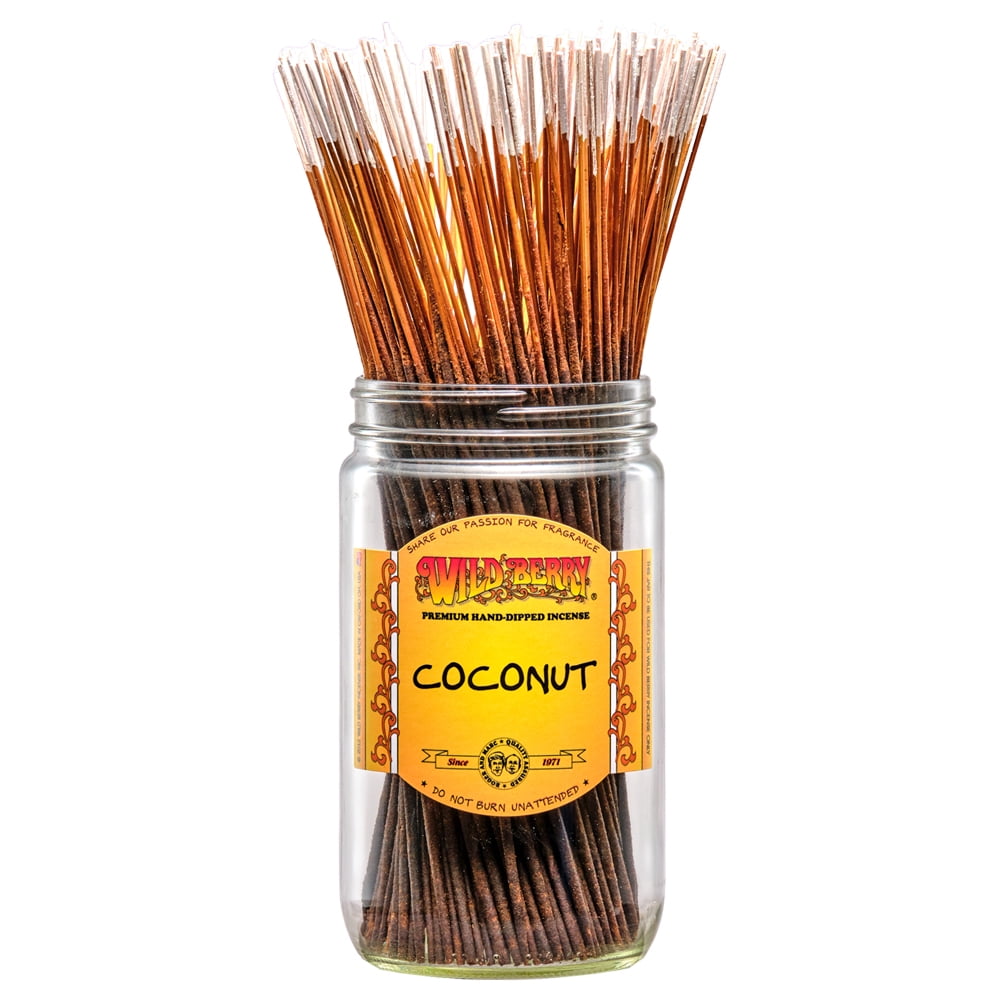 Wild Berry Incense Traditional 11" Sticks - Coconut - 100 Sticks - USA Made Wildberry