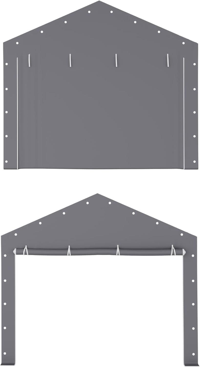 Riedhoff Carport Door Replacement 13 x 8.85 ft for Portable Garage 13' x 20' & 13' x 25', Gray