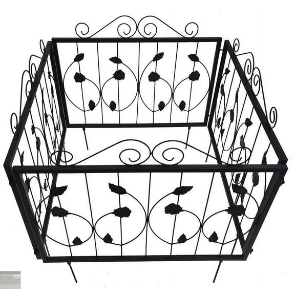 Wildbreak Garden Fences, 23.6 in x 23.6 inch, Rustproof Metal,  4 Pack, Black