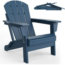 Wildbreak Outdoor Folding Adirondack Chair, with Wooden Textured, 29.92 x 29.13 x 35.43“, Dark Blue