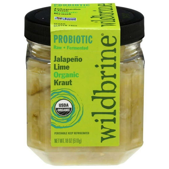 Wildbrine Organic Jalapeno Lime Sauerkraut, 18 Ounce -- 6 per case.