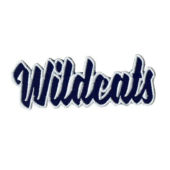 Wildcats - Navy Blue/White - Team Mascot - Words/Names - Iron on Applique/Embroidered Patch