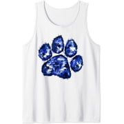 Wildcats Paw Print Blue Wildcat Wild Cat Animal Sports Tank Top Size S-3XL