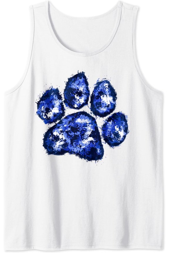 Wildcats Paw Print Blue Wildcat Wild Cat Animal Sports Tank Top Size S-3XL