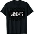 thumbnail image 1 of Wildcats Team Mascot School Spirit Game Night Leopard Print T-ShirtMen and women, Black T-shirt, size: Extra large S-4XL, 1 of 4