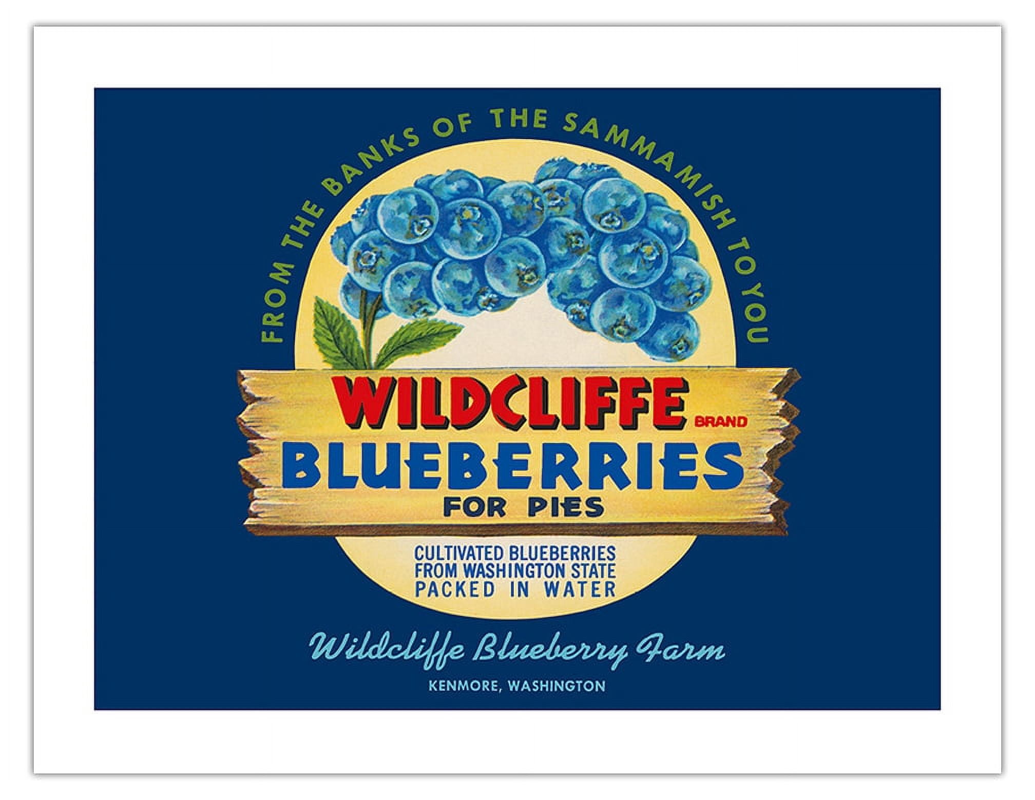 Wildcliffe Blueberries - Washington - Vintage Fruit Crate Label c.1950s ...