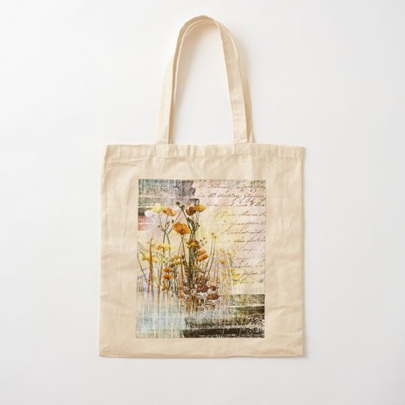 Wilde Blumen, Wild Flowers Canvas Tote Bags, Reusable Shopping Bag