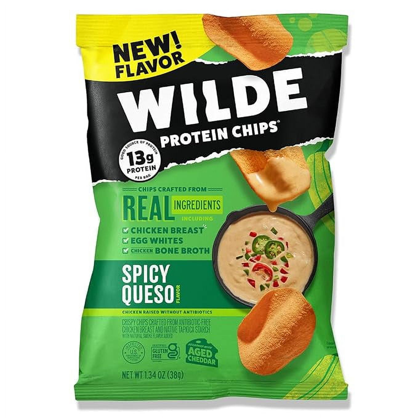 Wilde Brands, Protein Chips, Spicy Queso, 8 Bags, 1.34 oz