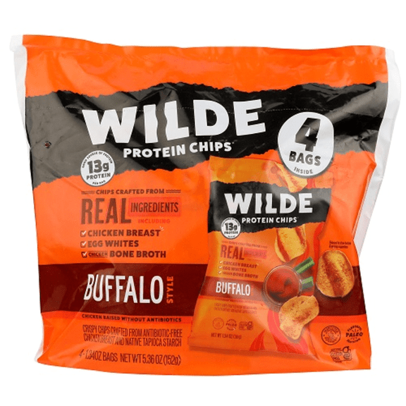 Wilde Buffalo Style Chicken Protein Chips 4 Pack 1.34 oz - Pack of 5