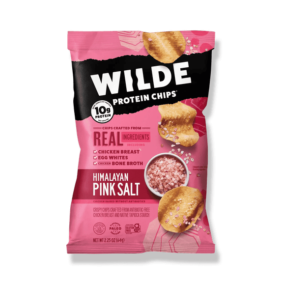 Wilde Gluten Free Protein Chips Himalayan Pink Salt & Chicken 2.05 oz Pack of 4
