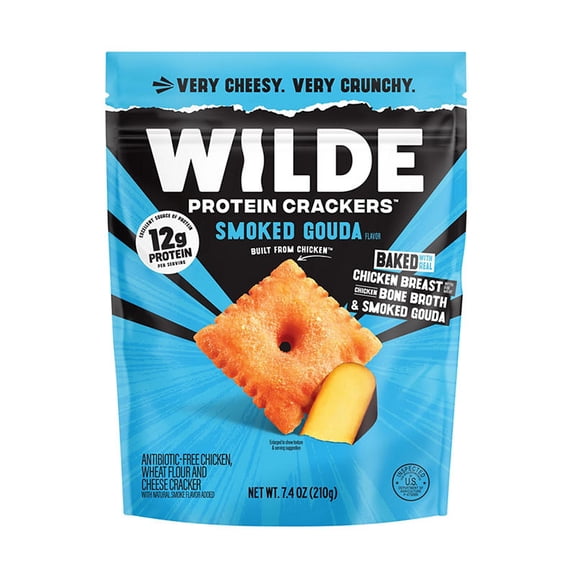 Wilde Protein Crackers, Smoked Gouda, 7.4 oz.