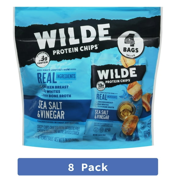 Wilde Snacks Chips Chicken Sea Salt Vinegar 4Pack (Pack of 8)