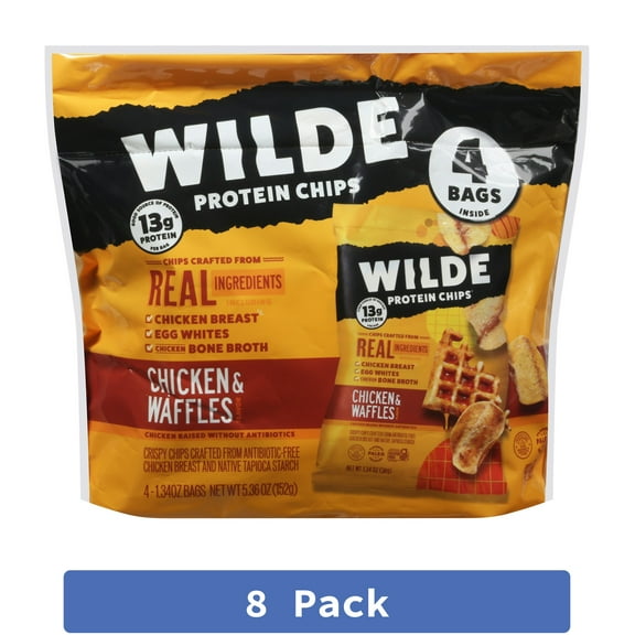 Wilde Snacks Chips Chicken Waffles 4Pack (Pack of 8)